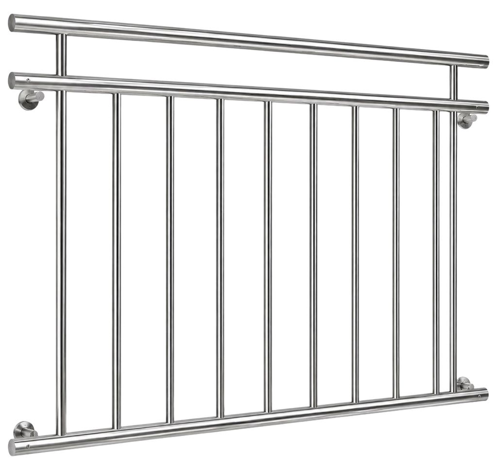 Französischer Balkon Fenstergeländer Edelstahl V2A 90x128 Produktbild 