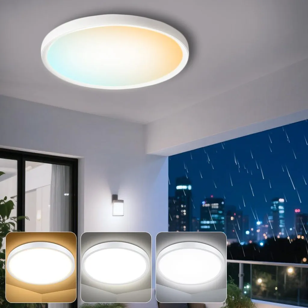Lampada da soffitto Plafoniera a LED Ø30cm 30W, 2400LM, lampada da soffitto rotonda, lampade da cucina a soffitto moderne a tinta unita bianche Ideale per balcone/seminterrato/camera da letto/ corridoio