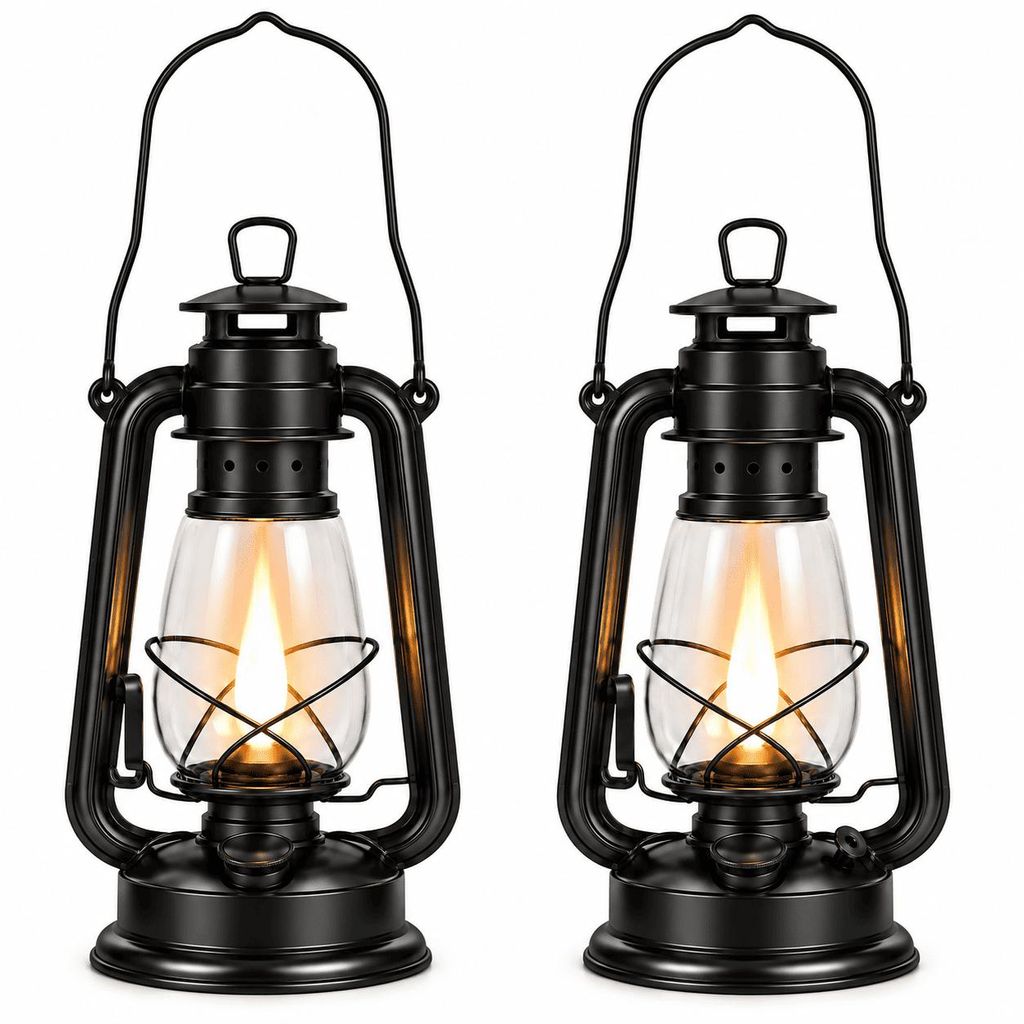 Sturmlaterne 2er Set Öllampe Petroleumlampe Camping Laterne Produktbild 