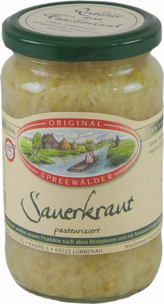 Krügermanns Original Spreewälder Sauerkraut (370 ml Glas) Produktbild 