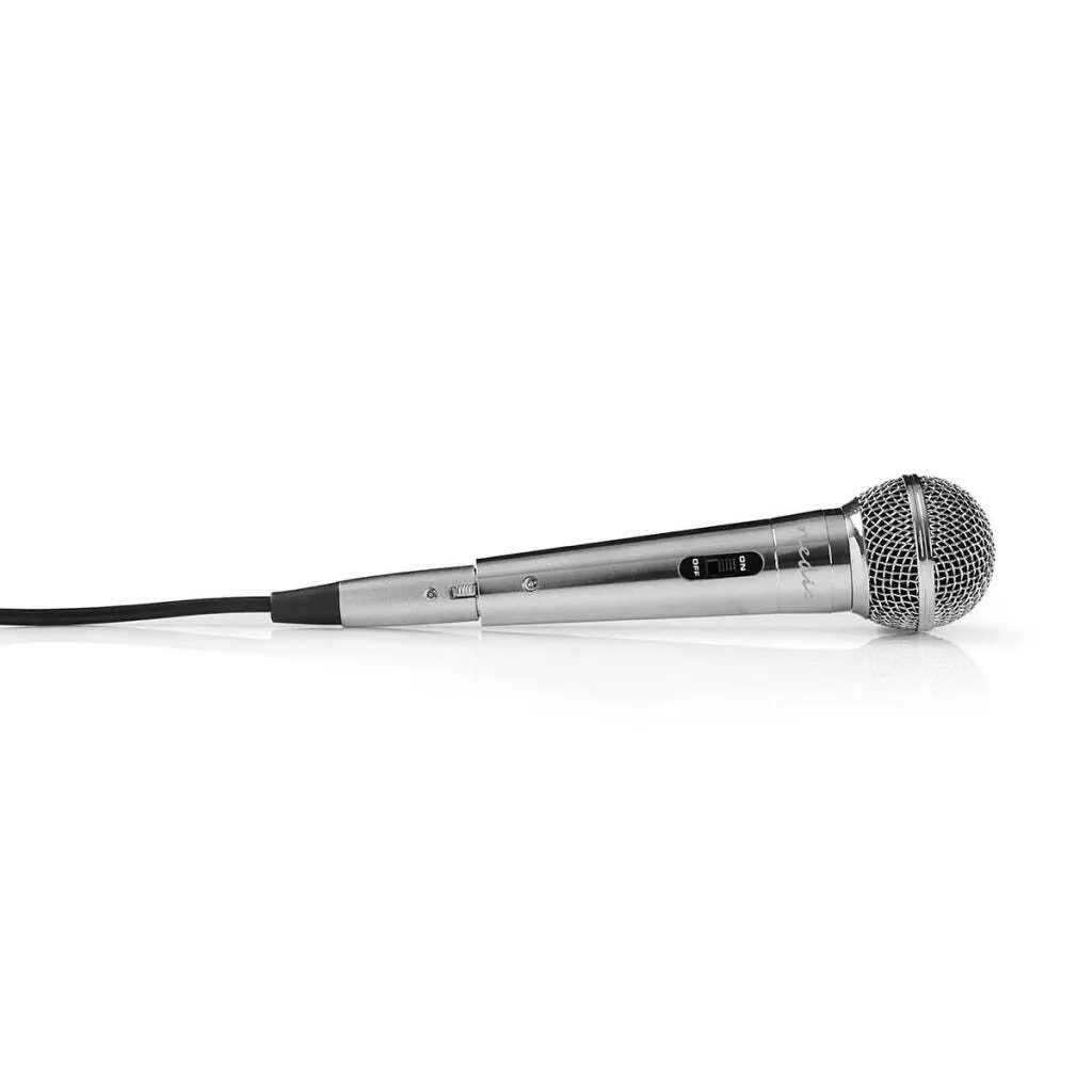 Microfono per Voce in Metallo Argento - Cavo 5m - Sicuro e Facile - 12
