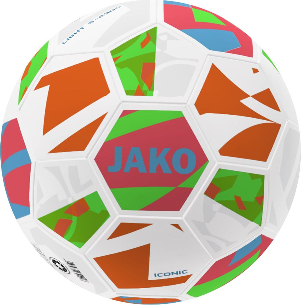JAKO Jugendball Iconic 5 weiß/coral/neongün. 350g