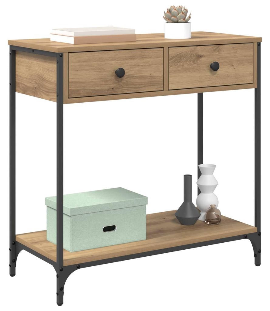 vidaXL Konzolový stolek Artisan dub 75 x 34,5 x 75 cm Obrázek produktu 