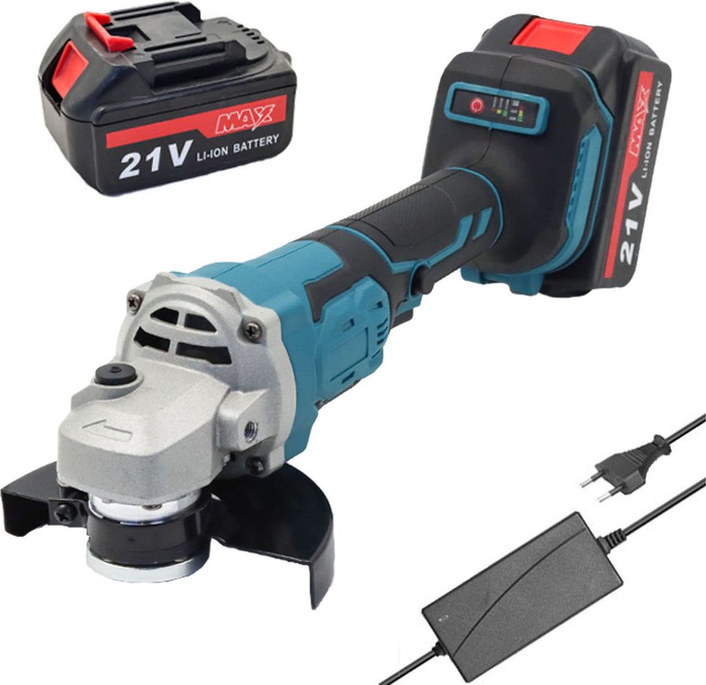 21 V 125 mm Winkelschleifer, buerstenloser Motor, multifunktionales elektrisches Schleifwerkzeug, 2 Stueck Lithiumbatterie-Schneidemaschine, Allzwe...