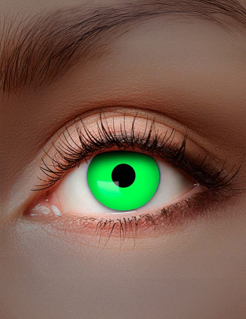 Leuchtende UV Kontaktlinsen diverse Farben fluoreszierend Green