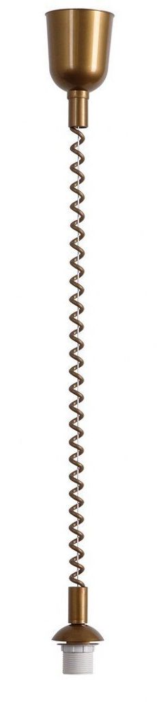 A pendant light fixture with a coiled cord.