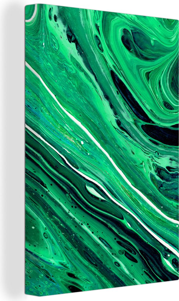 OneMillionCanvasses - Leinwandbilder - 90x140 cm, Marmor - Ölfarbe - Grün, Wandbilder Kunstdruck Wanddekoration - Foto auf Leinwand - Gemälde ...