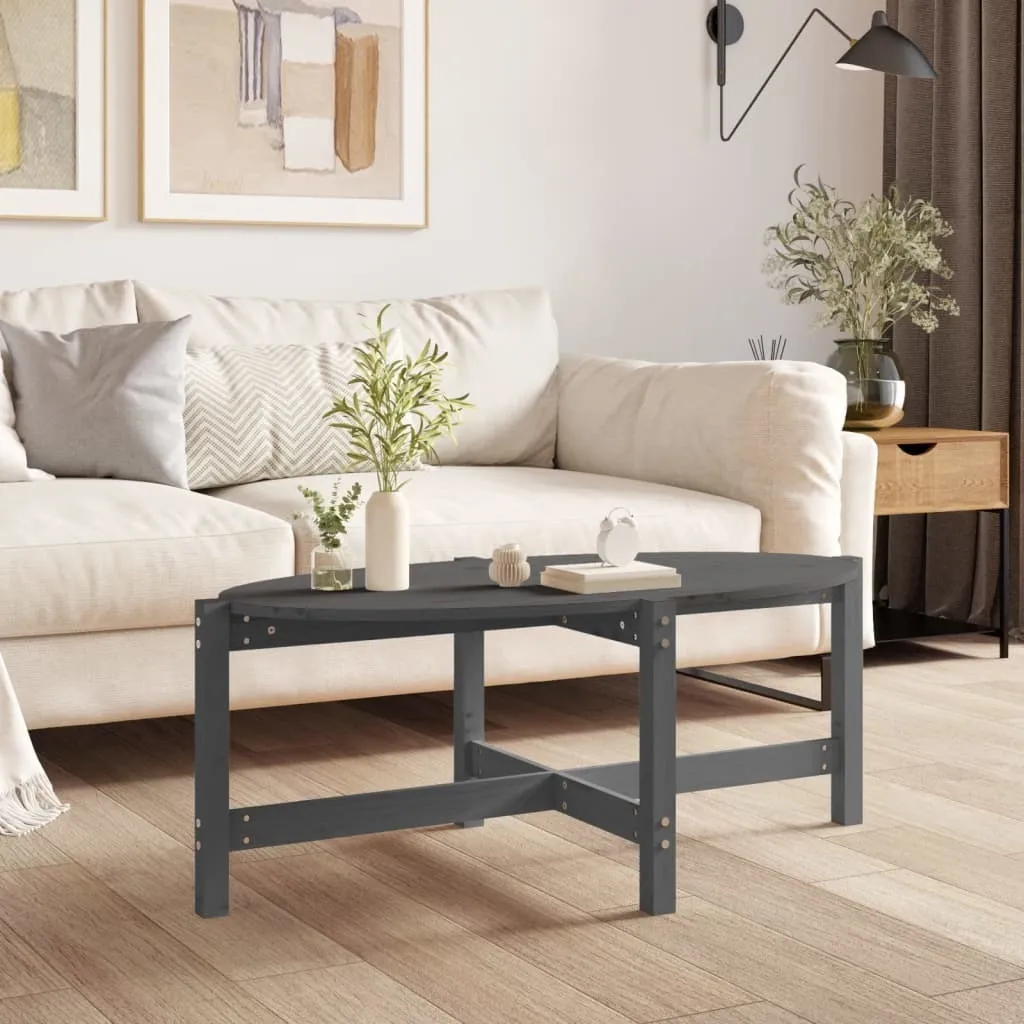 Tavolino da Salotto Grigio 118x63x45 cm - Pino Massiccio Living Store