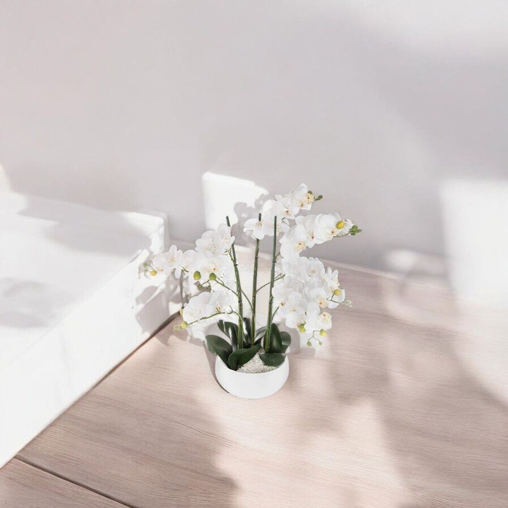 Decovego Orchidea Pianta Artificiale con Vaso 45 cm Rosa