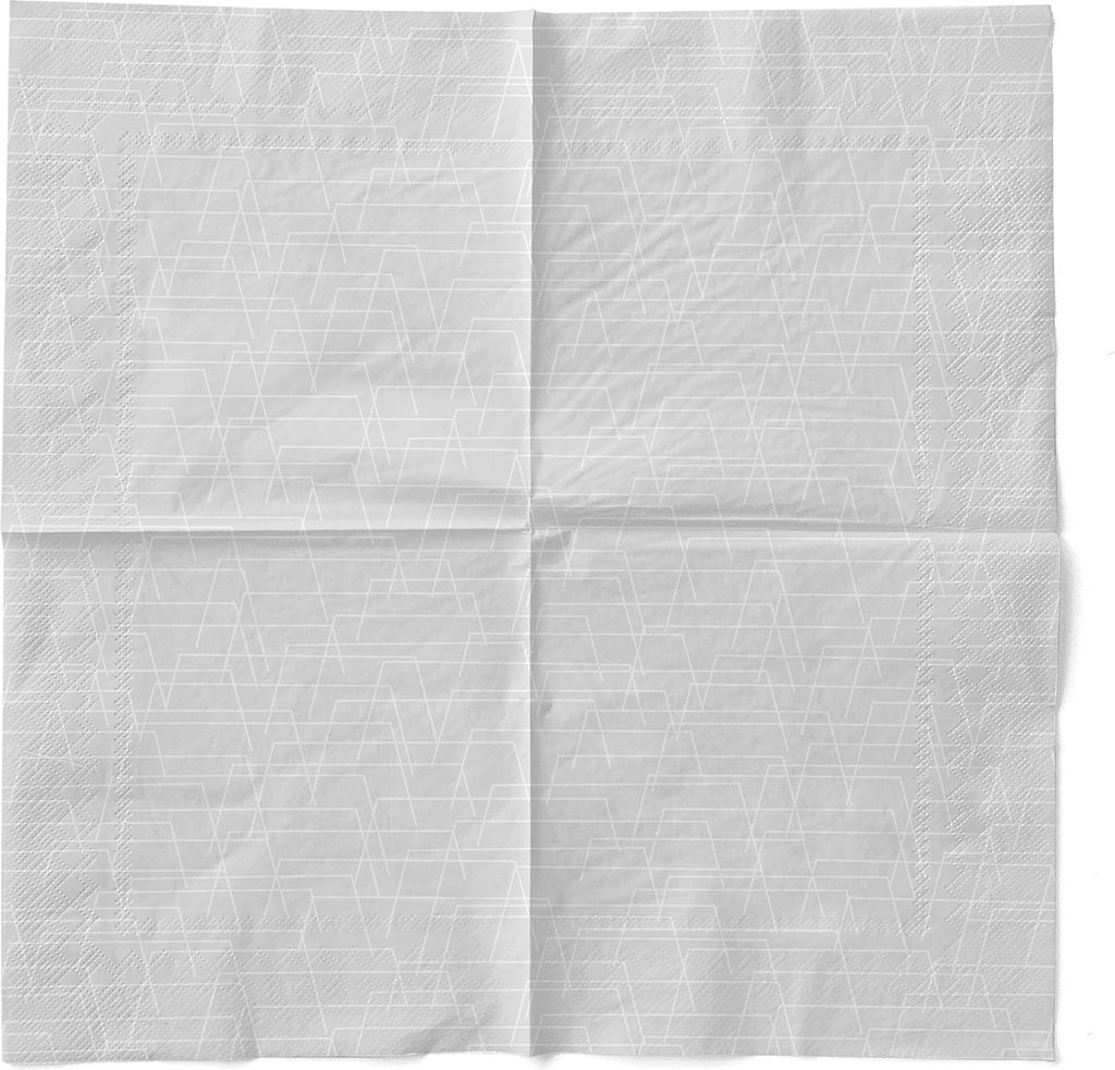 Tissue Serviette Tarik in Hellgrau, 33 x 33 cm, 3-lagig, 100 Stück - Mank