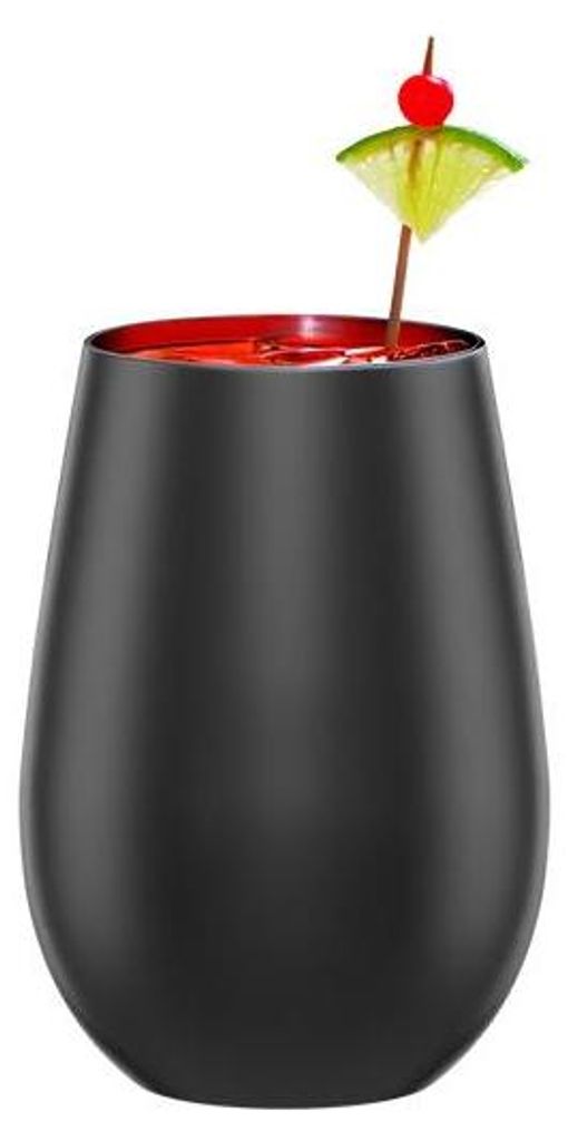 6x Stölzle Lausitz Elements Metallic Becher Schwarz/Rot 465 Produktbild 