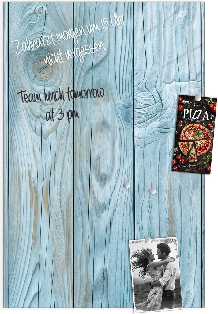 Magnettafel 40x60cm Pinnwand Whiteboard beschreibbar - Holzbretterdekor