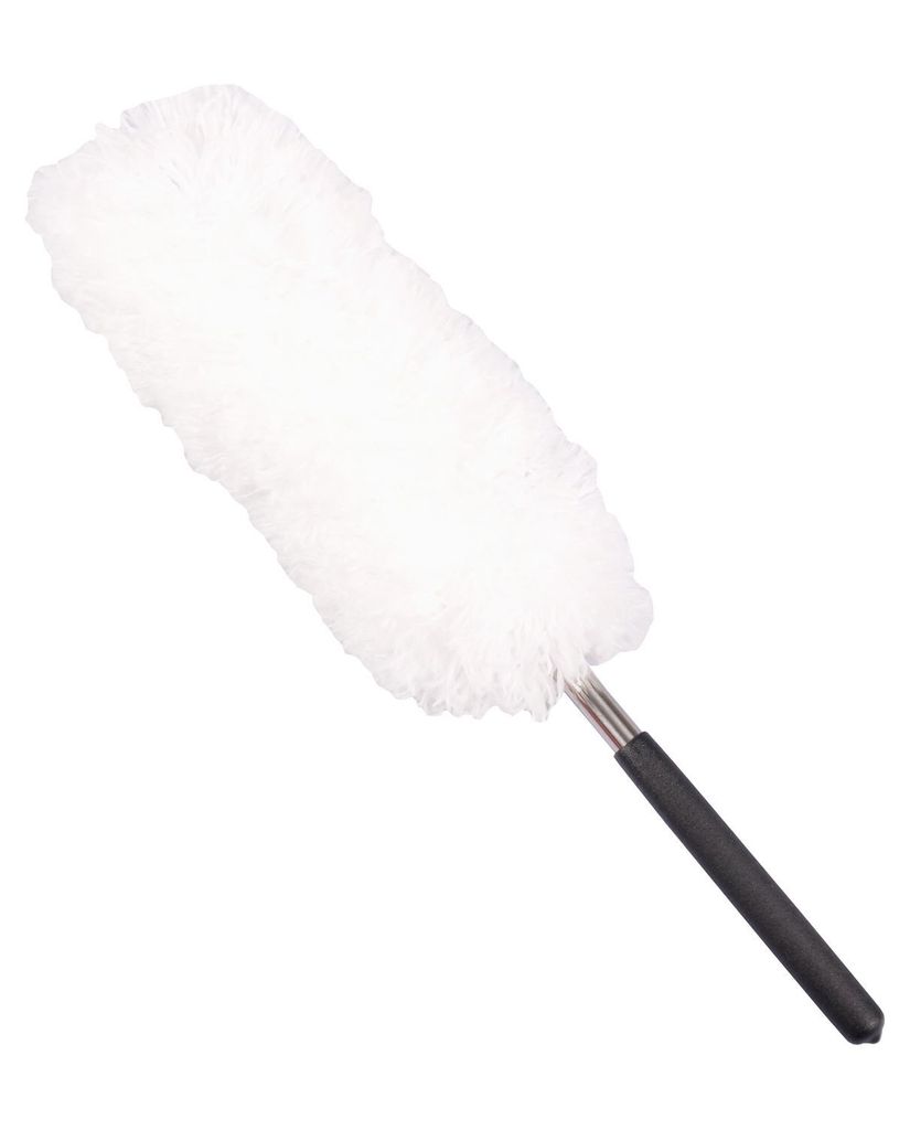 Staubwedel 34-82cm Teleskopstiel flexibel Staubwischer Wedel Wischer ausziehbar, Farbe:weiss