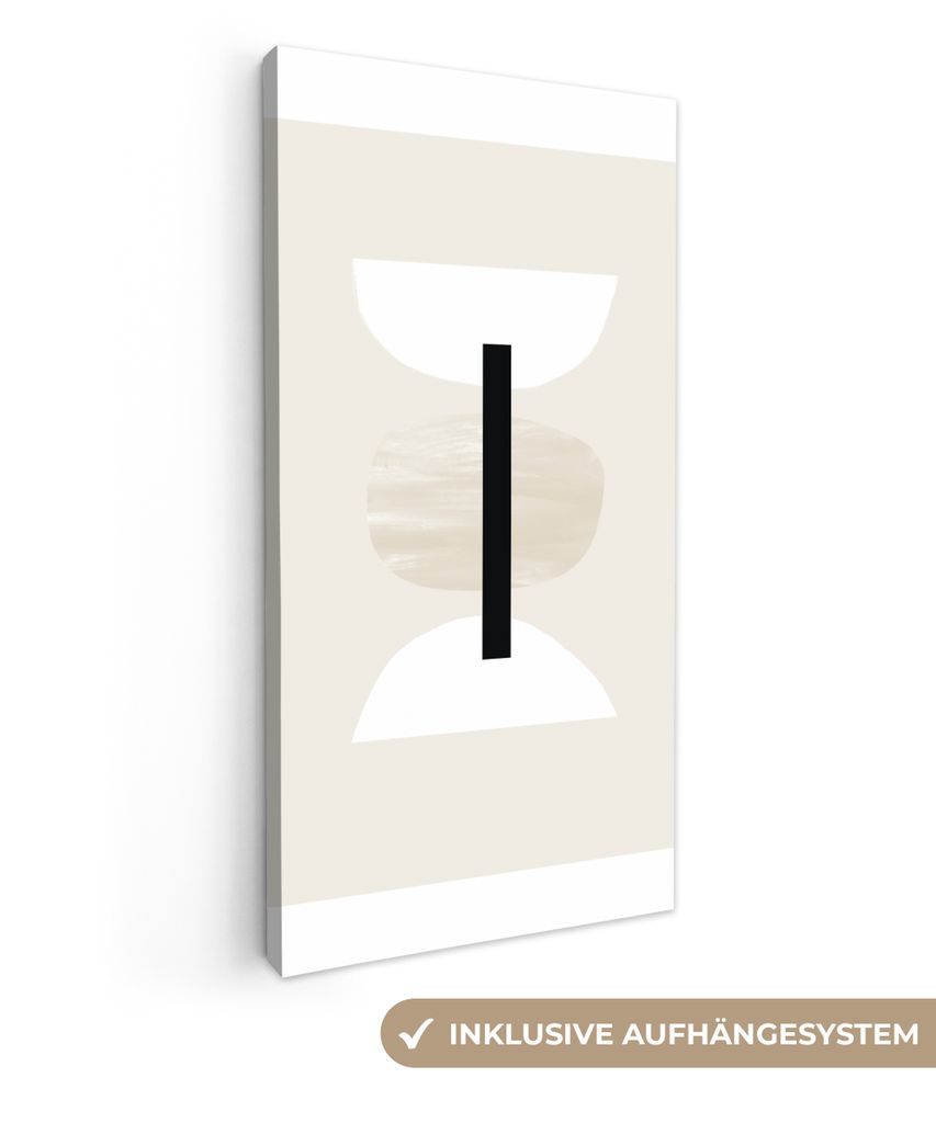 MuchoWow - Leinwandbilder - Abstrakt - Geometrische Formen - Pastell, Wandbild, Wanddeko Bilder Wohnzimmer, 40x80 cm
