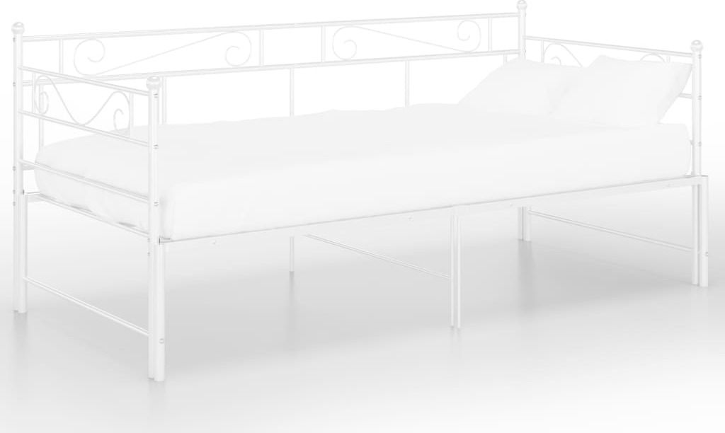 vidaXL Canapé-lit Cadre de lit blanc métal 90x200 cm Image du produit 