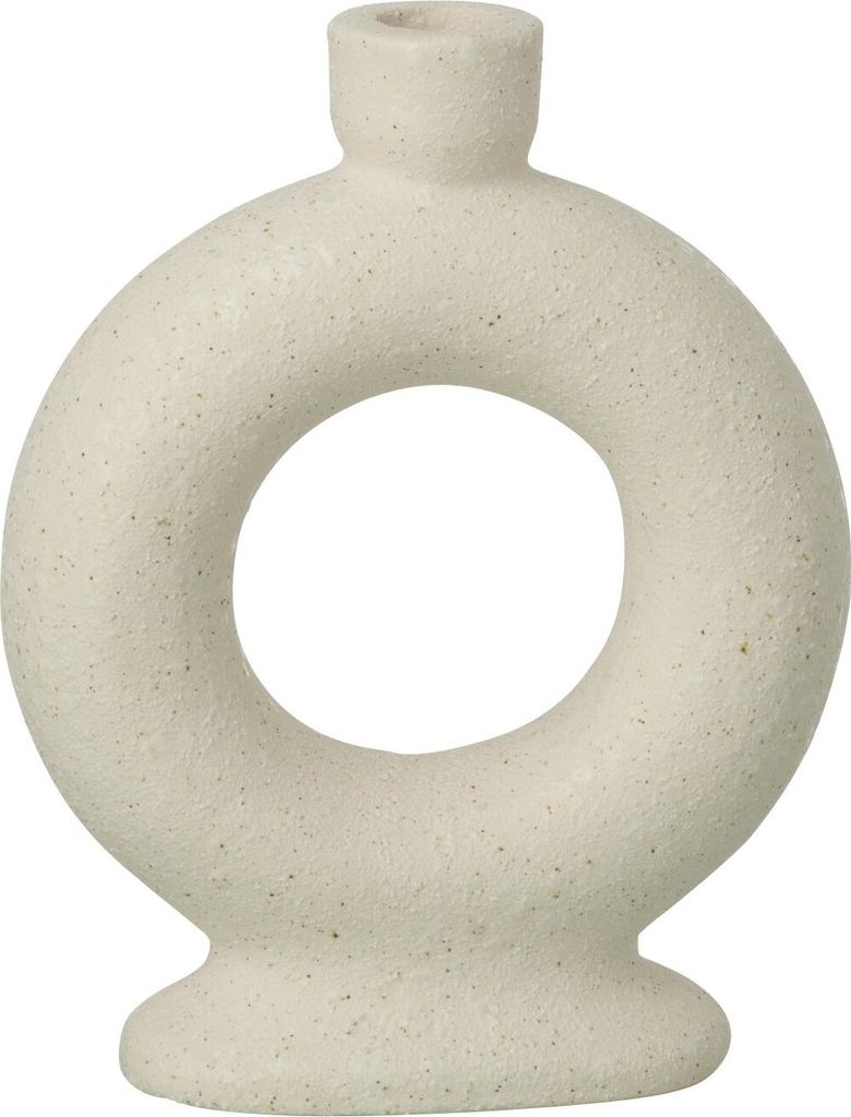 J-Line Soliflore 1 Ring Steingut Gebrochenes Weiß Small