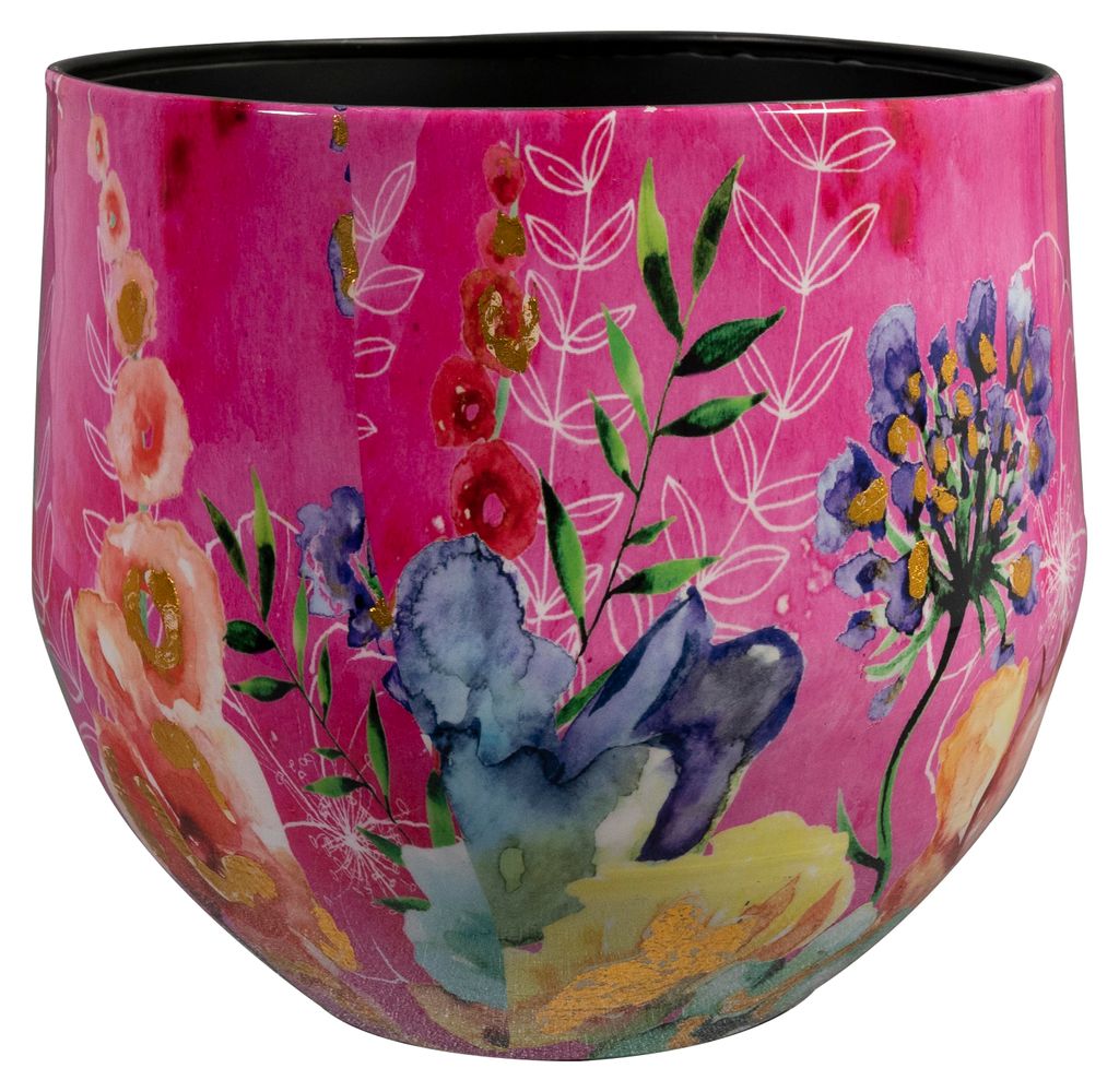 Ter Steege Blumentopf Metall Fuchsia-Mehrfarbig D 28 cm H Produktbild 