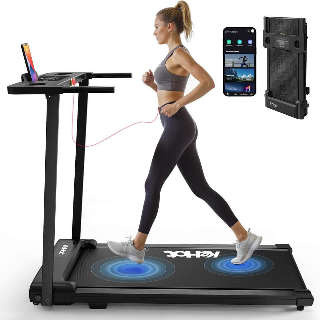 Kompaktes 3-in-1 Klapp-Laufband Für Zuhause, 2,5 PS Motor, 1–12 km/h, LED-Display, 12 Programme, Bluetooth-Lautsprecher, Walking Pad Für Zuhause