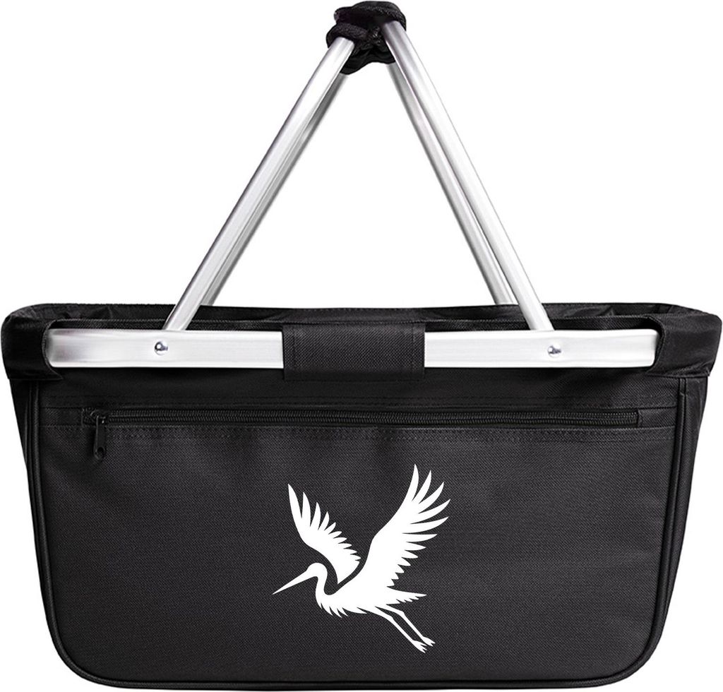Huuraa Einkaufskorb Storch Silhouette 20 Liter Black faltbarer Tragekorb Geschenkidee