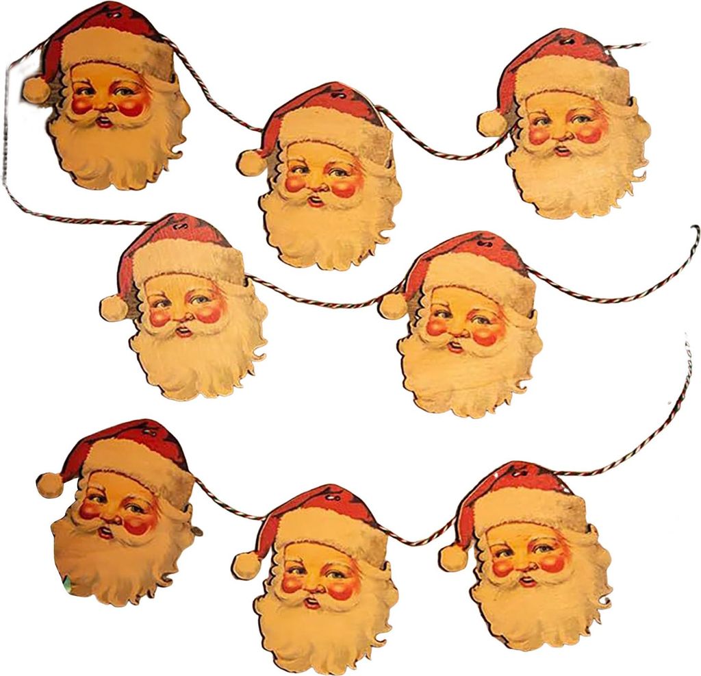 Vintage Weihnachtsbanner aus Holz mit Horror-Kürbis-Hexe-Halloween-Girlande, Hirsch-Weihnachtsmann-Banner zum Aufhängen als Wanddekoration für Z...