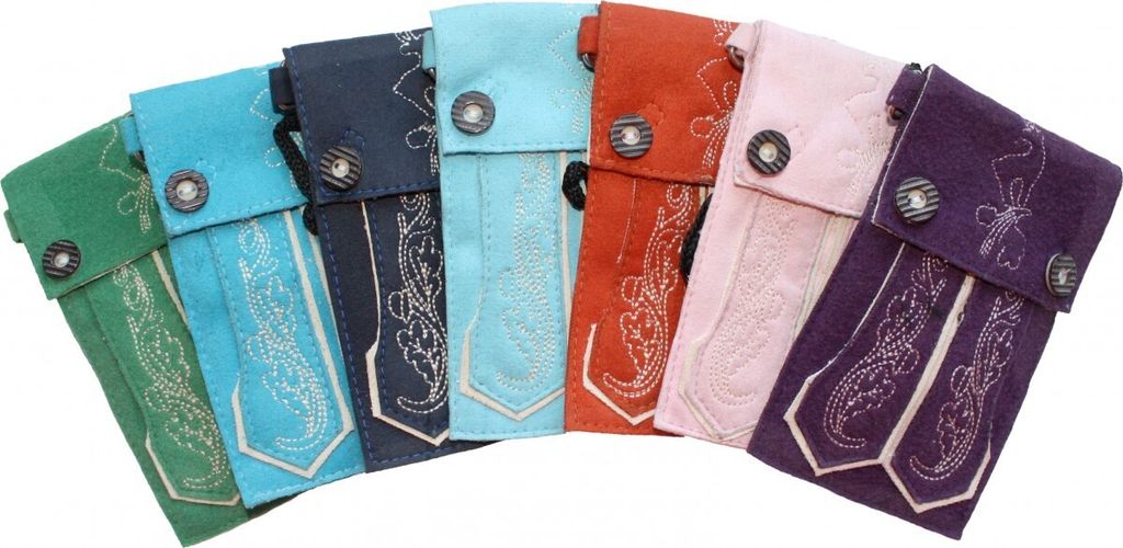 German Wear, IPhone trendige Trachten Tasche Handytasche handy Kunstleder, Farbe:Rosa