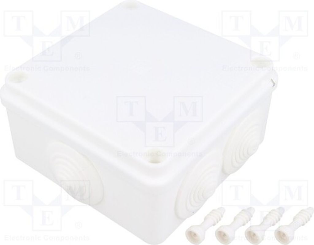 1x Gehäuse: Verbindungsdose IP65 Z: 50mm Y: 100mm X: 100mm weiss S-BOX 106B Elekt