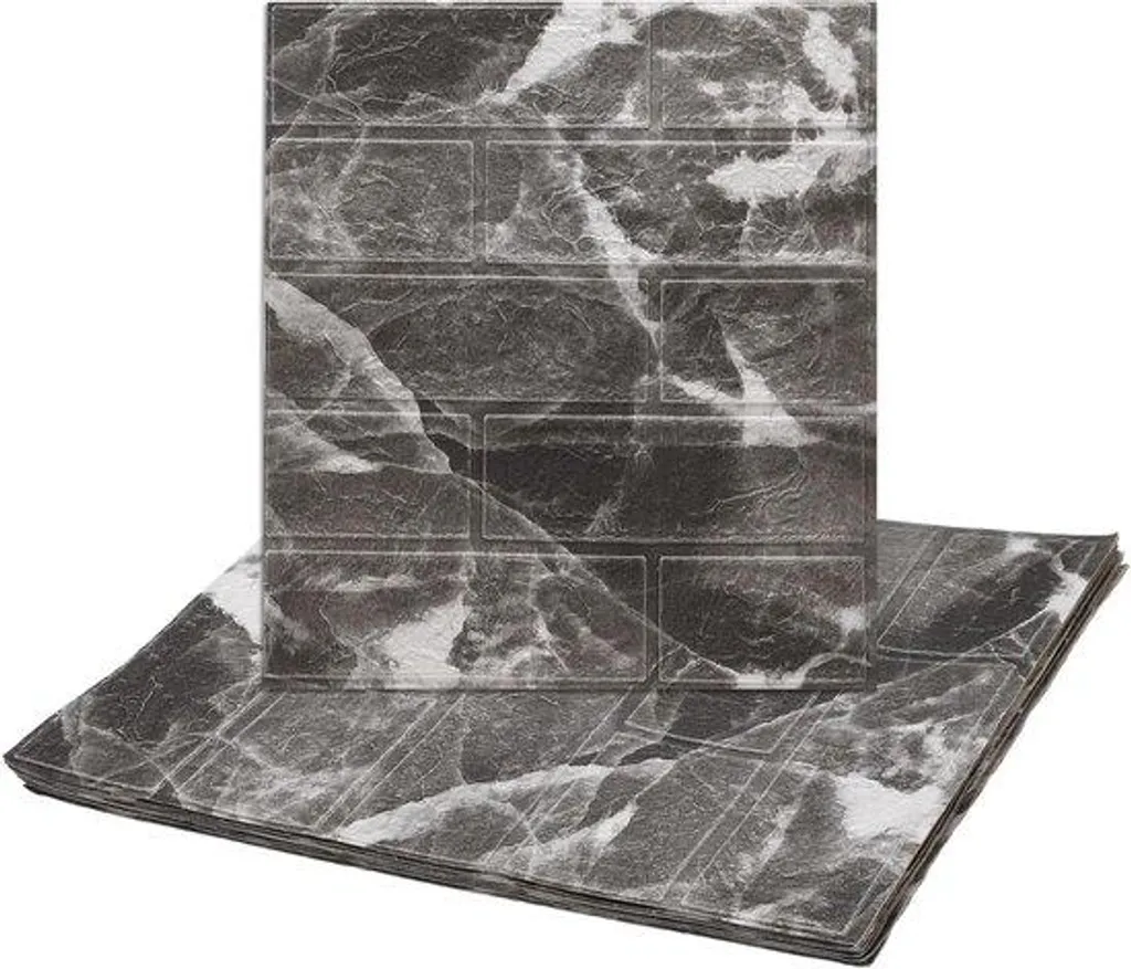 Revêtement Mural Adhésif 3D Motif Marbre et Brique pour Maison 10pcs