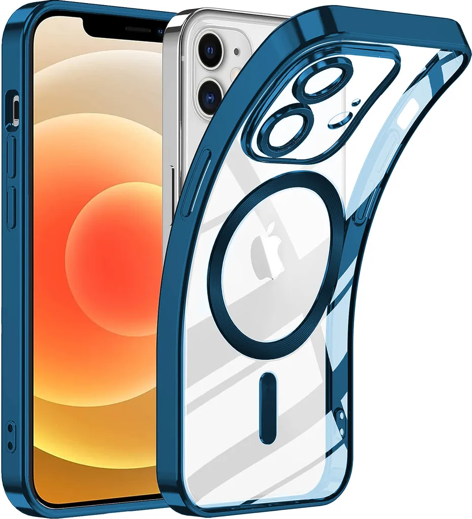 Custodia iPhone 11 MagSafe Blu Trasparente: Protezione Fotocamera Slim