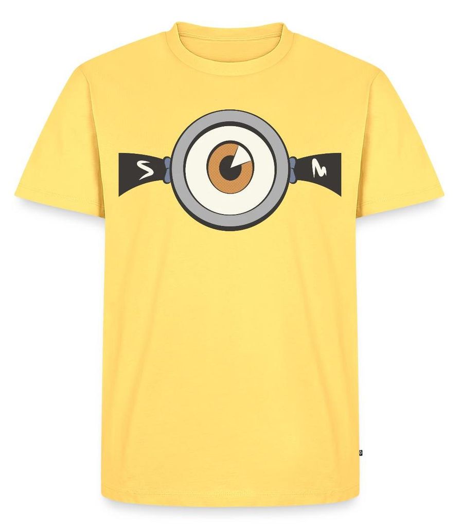 Spreadshirt Minions Stuart Carl Gesicht Kostüm Fasching Männer Premium T-Shirt, 5XL, Pastellgelb