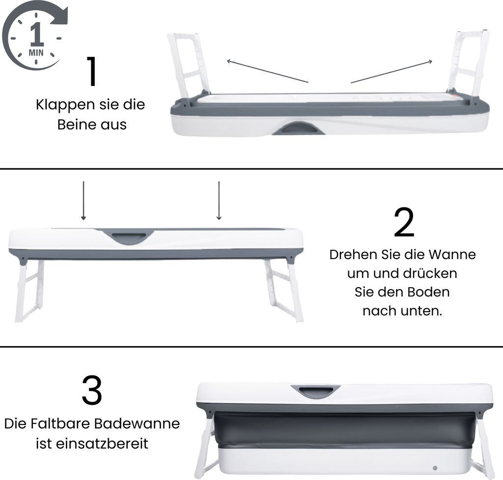 HelloBath® Faltbare Badewanne für Erwachsene XXL, Produktbild 4
