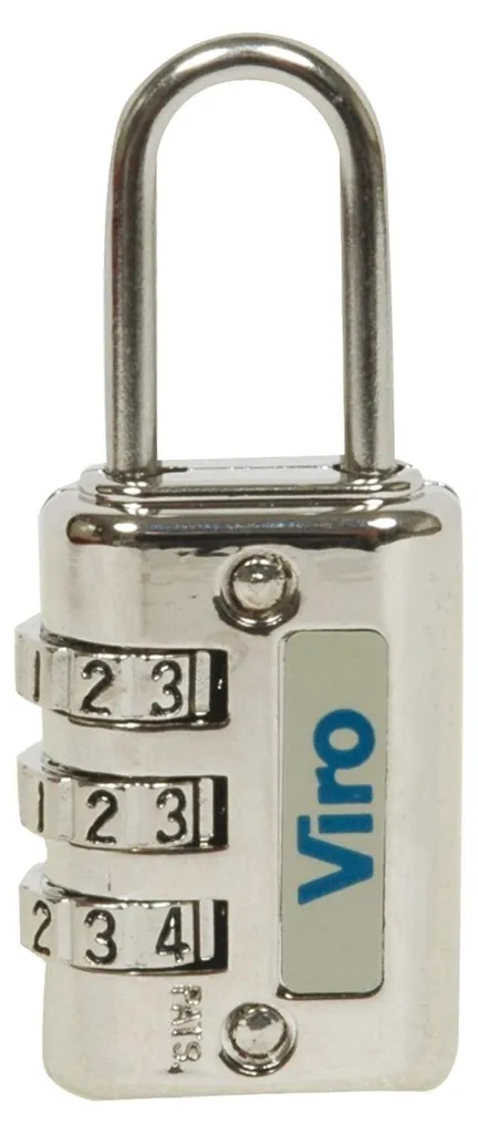 Petit cadenas à code VIRO nickelé 30mm idéal pour casier et bagagerie