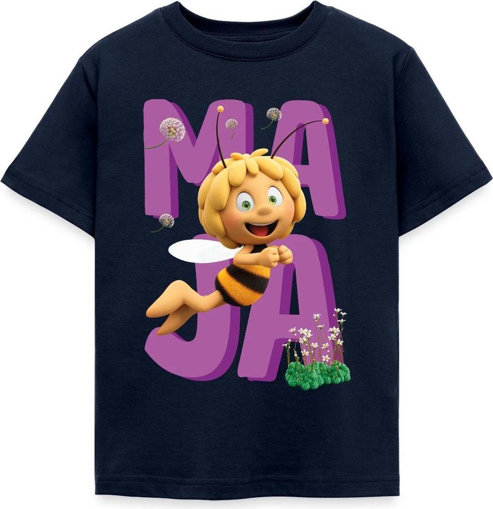 Spreadshirt Die Biene Maja 3 Maja Fliegt Kinder T-Shirt, 110/116 (5-6 Jahre), Navy
