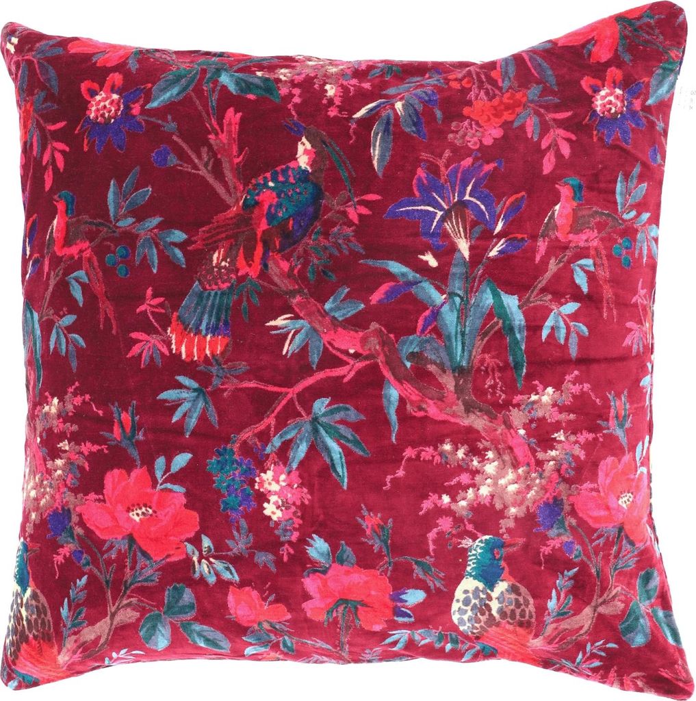 Samt Kissenhülle, Boho Kissenbezug 60x60 cm - Rot, Baumwolle, Zierkissen, Dekokissen, Sofakissen