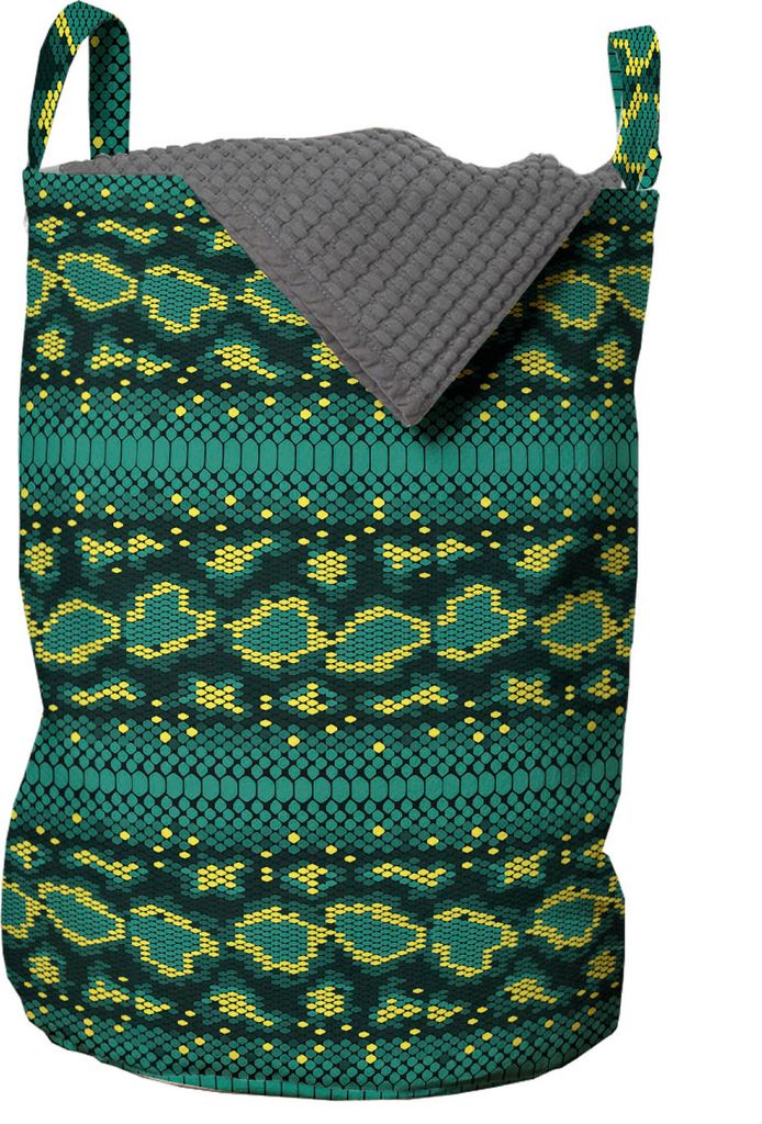 ABAKUHAUS Snakeskin drucken Wäschesack, Horizontal Wilde, Wäschekorb mit Griffen Kordelzugverschluss für Waschsalons, 33 cm breit x 49 cm hoch, ...