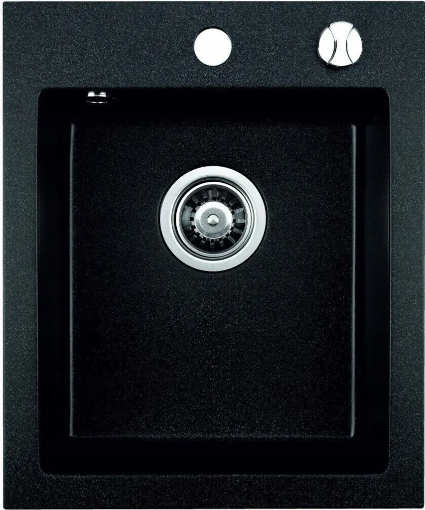 Évier de cuisine compact noir en granit 48,5x40,5 idéal petits espaces