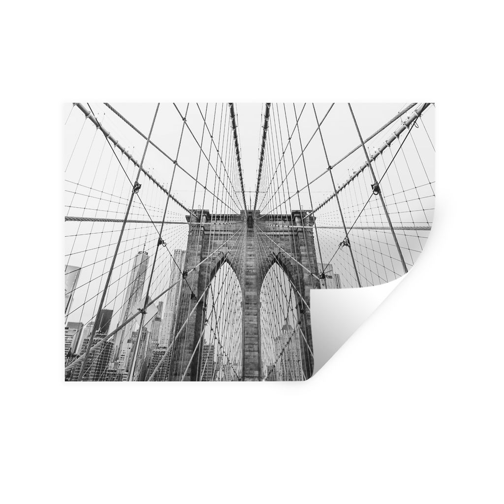 MuchoWow Wandtattoo Wandsticker Wandaufkleber Brooklyn Bridge - Brücke - Architektur - Gebäude 40x30 cm Selbstklebend und Repositionierbar - Fa...