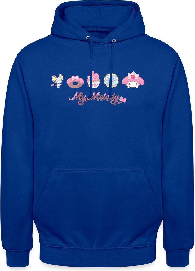 Spreadshirt My Melody Mit Flat Und Gebäckstücken Uni Hoodie, S, Royalblau