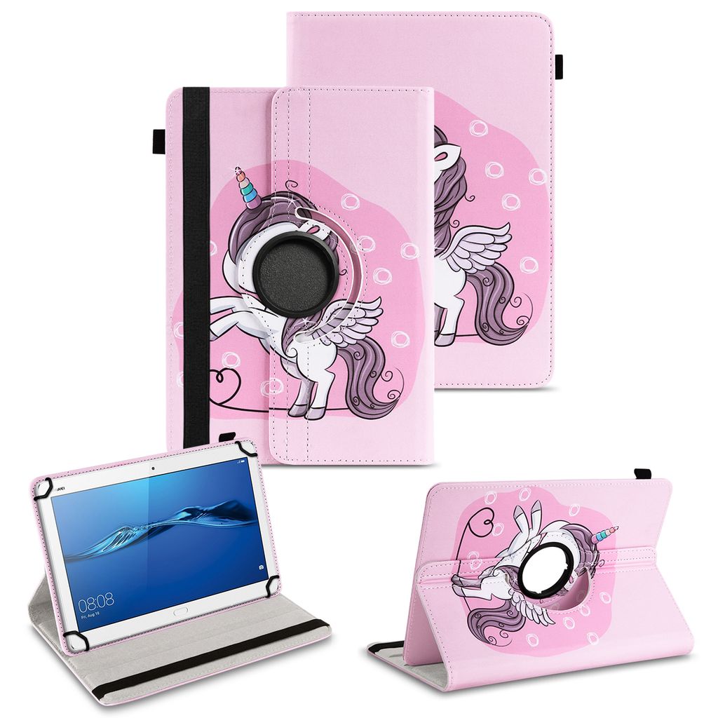 Tablet Hülle für Huawei MediaPad T1 T2 T3 T5 10 360° Drehbar Case Cover SchutzFarben:Motiv 16