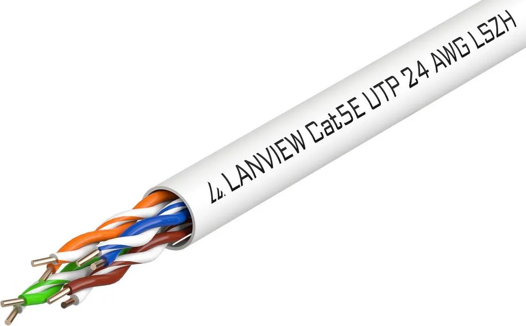 Bobine de câble réseau Cat5e 305m Lanview LVN122014 UTP 10000 Mbit/s net