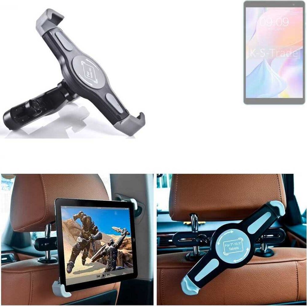 K-S-Trade Tablethalterung kompatibel mit Teclast P80T KFZ Kopfstützen Halterung 360° Auto Sitzhalterung Headrest Holder Halter Tablet PC Kopfstütze