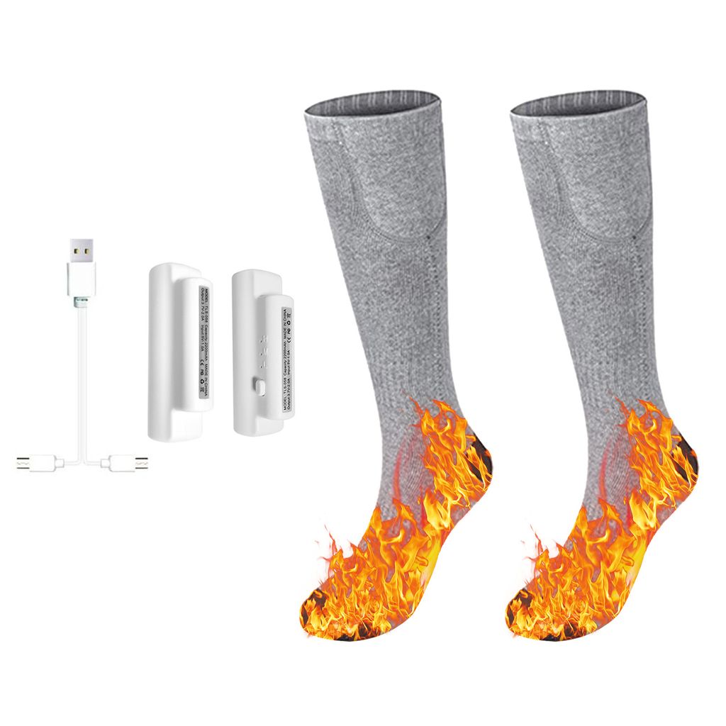 Beheizbare Socken Elektrisch Thermosocken Heizsocken Fußwärmer Socken Ski Unisex 