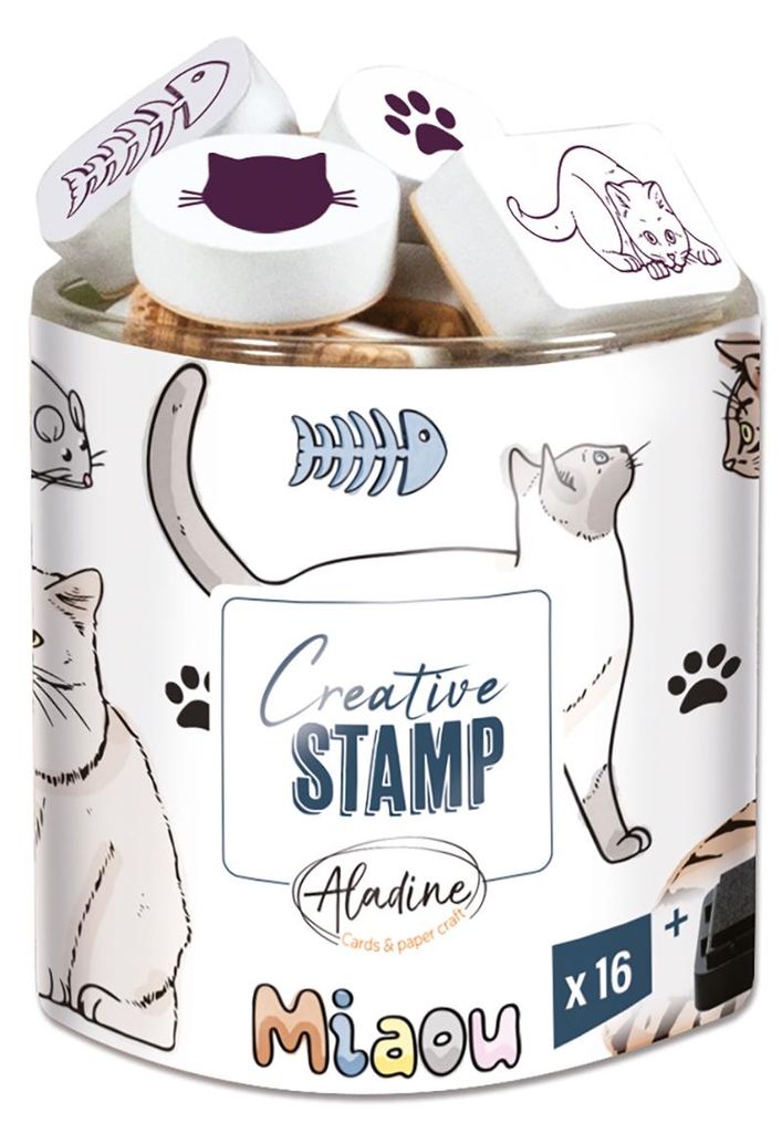 Kit de sellos Aladine, tema: gatos, hechos de espuma, 15 Imagen del producto 