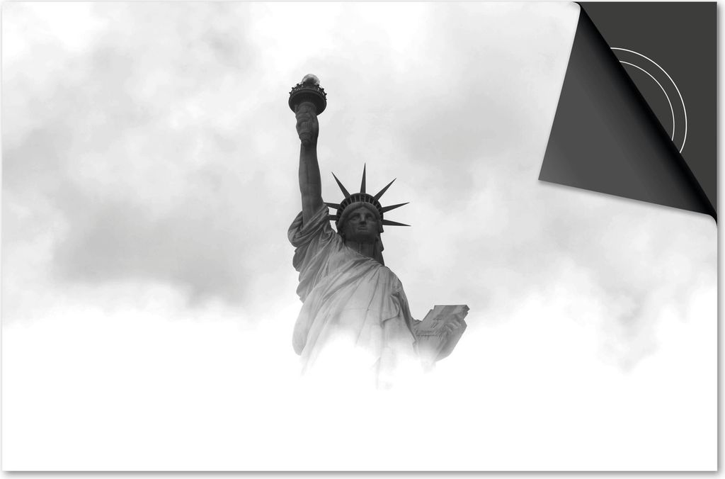 Induktionsschutz 65x52 - abdeckplatte Induktion matt- Dietrix Kochfeldschutz- DELUXE - Städte - New York Vrijheidsbeels in wolken