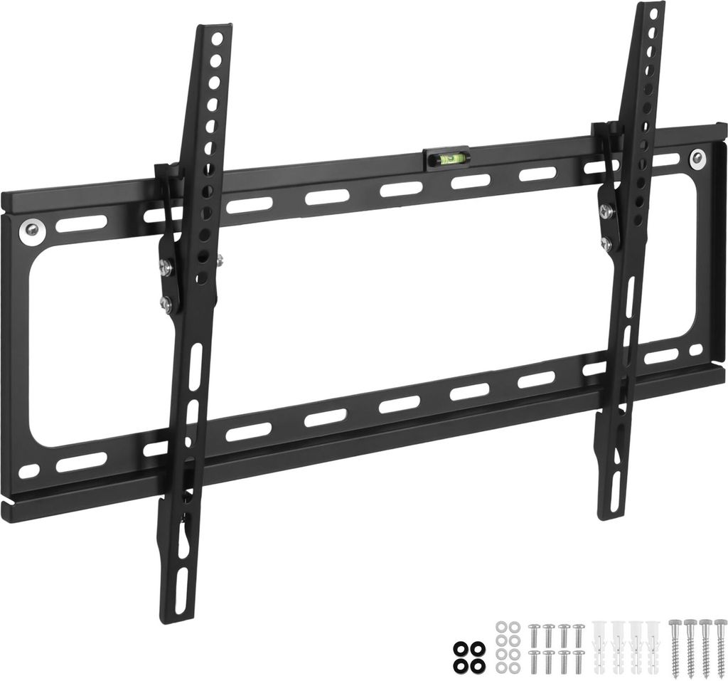 tectake TV Wandhalterung für 32 - 100 Zoll (81 - 254 cm) neigbar und stufenlos breitenverstellbar flacher Wandabstand