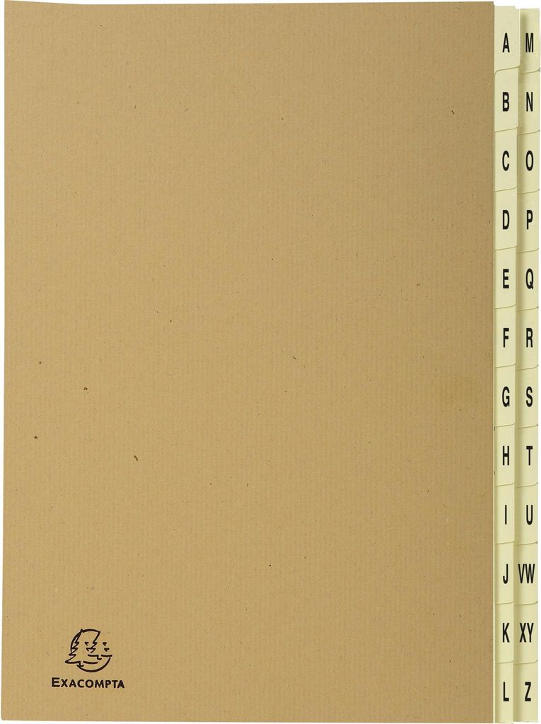Exacompta Ordnungsmappe mit 24 Fächern von A-Z Kraft, A4, Kraft braun, 22229E
