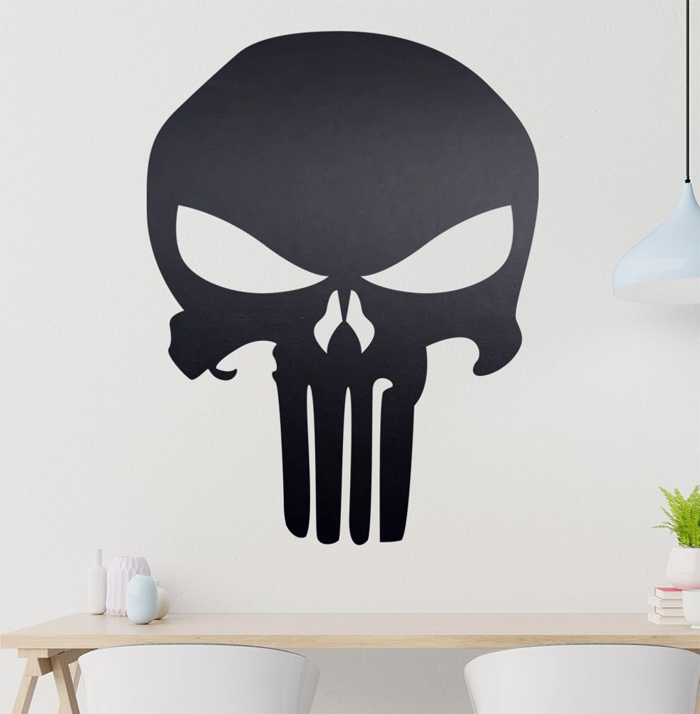 Schädel Totenkopf Wandtattoo in 6 Größen - Wandaufkleber Wall Sticker - Dekoration, Küche, Wohnzimmer, Schlafzimmer, Badezimmer