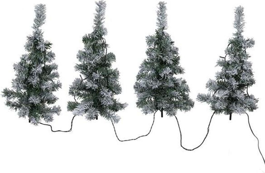 4x LED künstlicher Weihnachtsbaum in Schnee-Optik, 49 cm Produktbild 