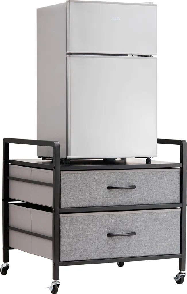 VEVOR Support de Réfrigérateur à Roulettes Gris Charge Max 80 kg