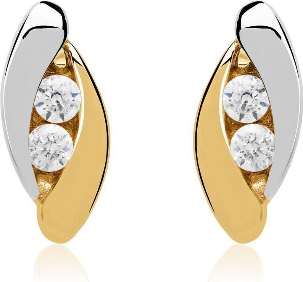 Ohrschmuck aus 333er Gelb- und Weissgold mit Zirkonia