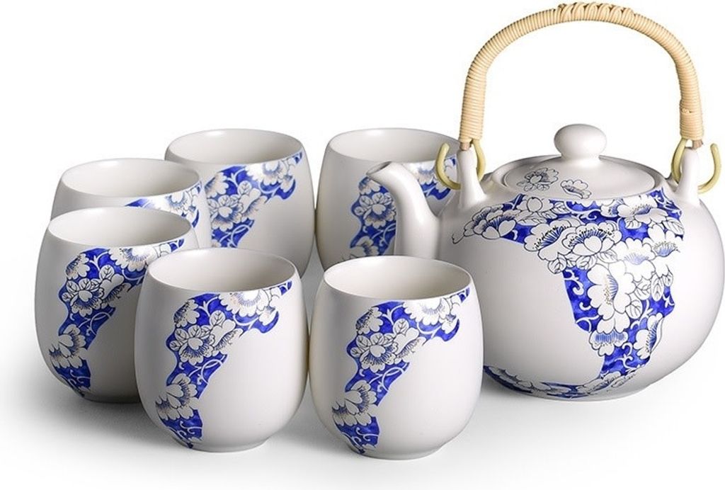 Fine Asianliving Teeservice Orientalische Chinesische Japanische Handgemachte Porzellan Teekanne Teetassen Dekorativer Raum 246-502